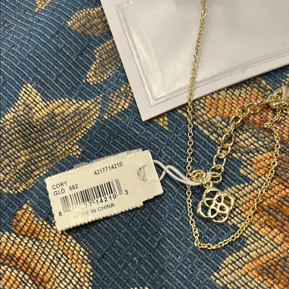 NWT Kendra Scott Cory Necklace Gold & Rose Quartz